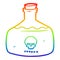 A creative rainbow gradient line drawing cartoon vial of assassin poison