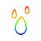 A creative rainbow gradient line drawing cartoon water drips