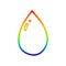 A creative rainbow gradient line drawing cartoon water droplet