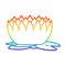 A creative rainbow gradient line drawing cartoon waterlily
