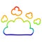 A creative rainbow gradient line drawing cartoon weather cloud