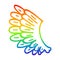 A creative rainbow gradient line drawing cartoon wings