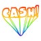 A creative rainbow gradient line drawing cartoon word cash