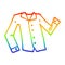 A creative rainbow gradient line drawing cartoon work shirt