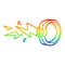 A creative rainbow gradient line drawing cartoon zapping ring