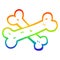 A creative rainbow gradient line drawing crossed bones cartoon