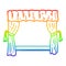 A creative rainbow gradient line drawing curtains opening onto stage