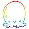A creative rainbow gradient line drawing cute cartoon octopus