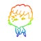 A creative rainbow gradient line drawing cute cartoon rude girl