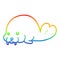 A creative rainbow gradient line drawing cute cartoon walrus