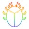 A creative rainbow gradient line drawing giant bug cartoon