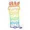 A creative rainbow gradient line drawing huge cartoon birthday cake
