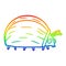 A creative rainbow gradient line drawing huge cartoon bug