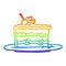 A creative rainbow gradient line drawing tasty dessert;cake