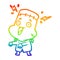 A creative rainbow gradient line drawing undead monster creation man