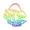 A creative rainbow gradient line drawing wild mushrooms