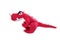 Creative red dinosaur clay model, isolated. Play dough animal