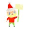 A creative retro cartoon of a bearded protester crying wearing santa hat