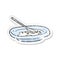 A creative retro distressed sticker of a cartoon empty cereal bowl