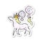 A creative retro distressed sticker of a cartoon magical horse