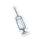 A creative retro distressed sticker of a cartoon syringe