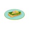 Creative sandwich with lettuce and cheese in the form of a mouse, food for child designed in the shape of an animal