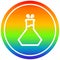 A creative science experiment circular in rainbow spectrum