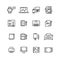 Creative, science, writing tools line icons set