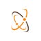 creative scientific atom symbol science logo design vector graphic concept