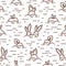 Creative seamless pattern with cultivated vegetables or root crops growing in soil. Backdrop with organic wholesome food