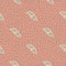 Creative seamless pattern in hand drawn style with somple leaf silhouettes. Pale pink dotted background