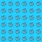 Creative seamless pattern of shiny holographic children`s toy wind spinner on blue background.