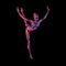 Creative silhouette of gymnastic girl. Art gymnastics