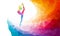 Creative silhouette of gymnastic girl. Fitness