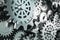 Creative silver cogwheels background