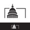 creative simple american capitol building vector logo design