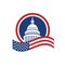 creative simple american capitol building vector logo design