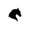 Creative, simple silhouette head horse vector icon on the modern flat style for web