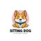 Creative Sitting Cartoon Doge Shiba Inu