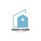 creative smart home logo detailed clean background,