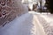 creative snow patterns shaped by shoveling driveway