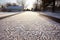 creative snow patterns shaped by shoveling driveway