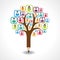 Creative social people tree design concept