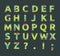 Creative spectral alphabet of geometric paper