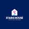 Creative stairs house logo design