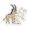 A creative sticker of a cartoon antelope