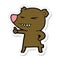 A creative sticker of a cartoon bear giving thumbs up