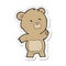 A creative sticker of a cartoon curious teddy bear