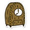 A creative sticker cartoon doodle of an old fashioned clock