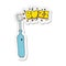 A creative sticker of a cartoon electric tooth brush